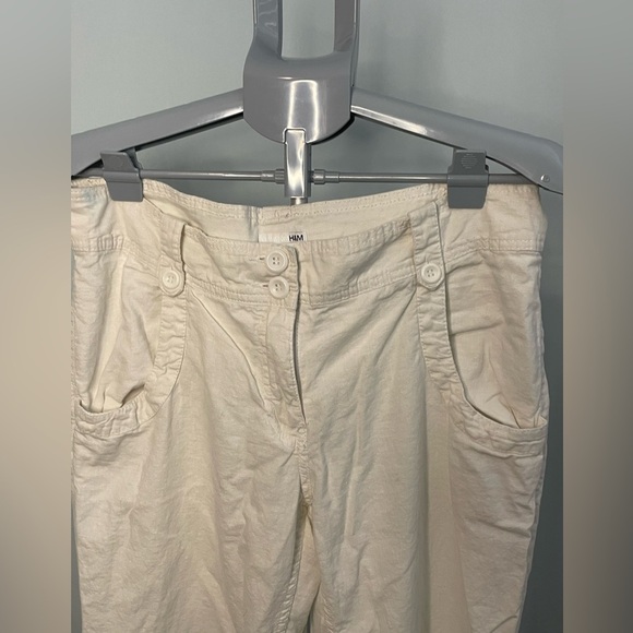 H&M white linen blend pants size‎ 12 - Picture 6 of 11